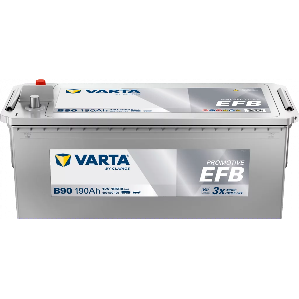 VARTA B90 PROMOTIVE EFB Batteri 12V 190AH 1050CCA (513x223x203/223mm) +vänster