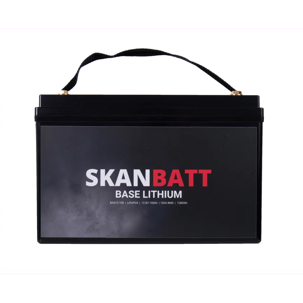 SKANBATT Base Lithium - 12V 100Ah 100A BMS - 326x173x215mm - 3 Års garanti