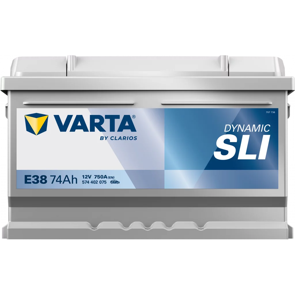 VARTA E38 DYNAMIC SLI Batteri 12V 74AH 750CCA (278x175x175/175mm) +höger