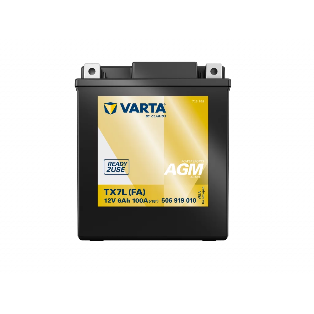 VARTA AGM MC Batteri 12V 6AH 100CCA (113x70x130mm) +höger TX7L (FA)