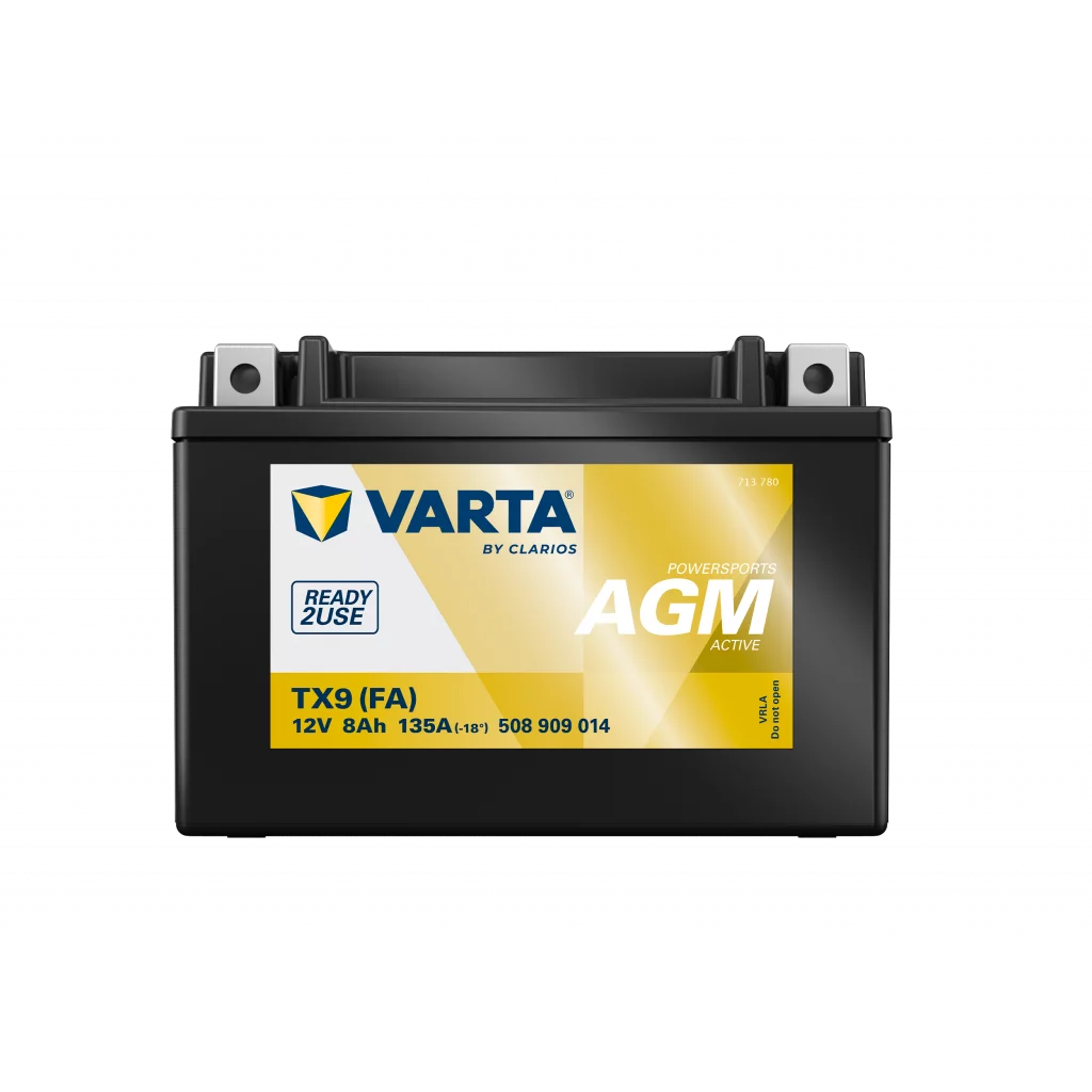 VARTA AGM MC Batteri 12V 8AH 135CCA (151x87x106mm) +vänster TX9 (FA)