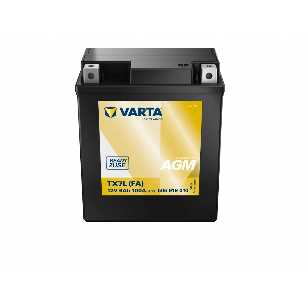 VARTA AGM MC Batteri 12V 6AH 100CCA (113x70x130mm) +höger TX7L (FA)