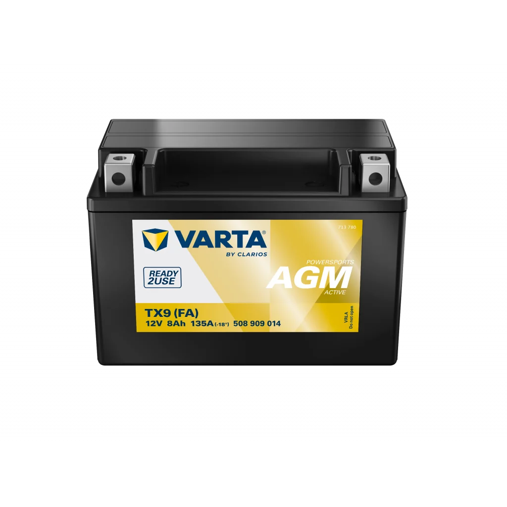 VARTA AGM MC Batteri 12V 8AH 135CCA (151x87x106mm) +vänster TX9 (FA)