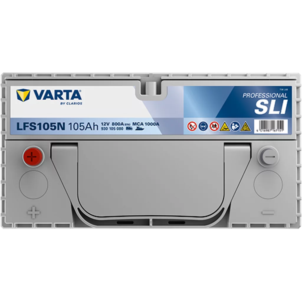 VARTA  LFS105N Fritidsbatteri 12V 105AH 800CCA (330x172x238mm) +centrerad