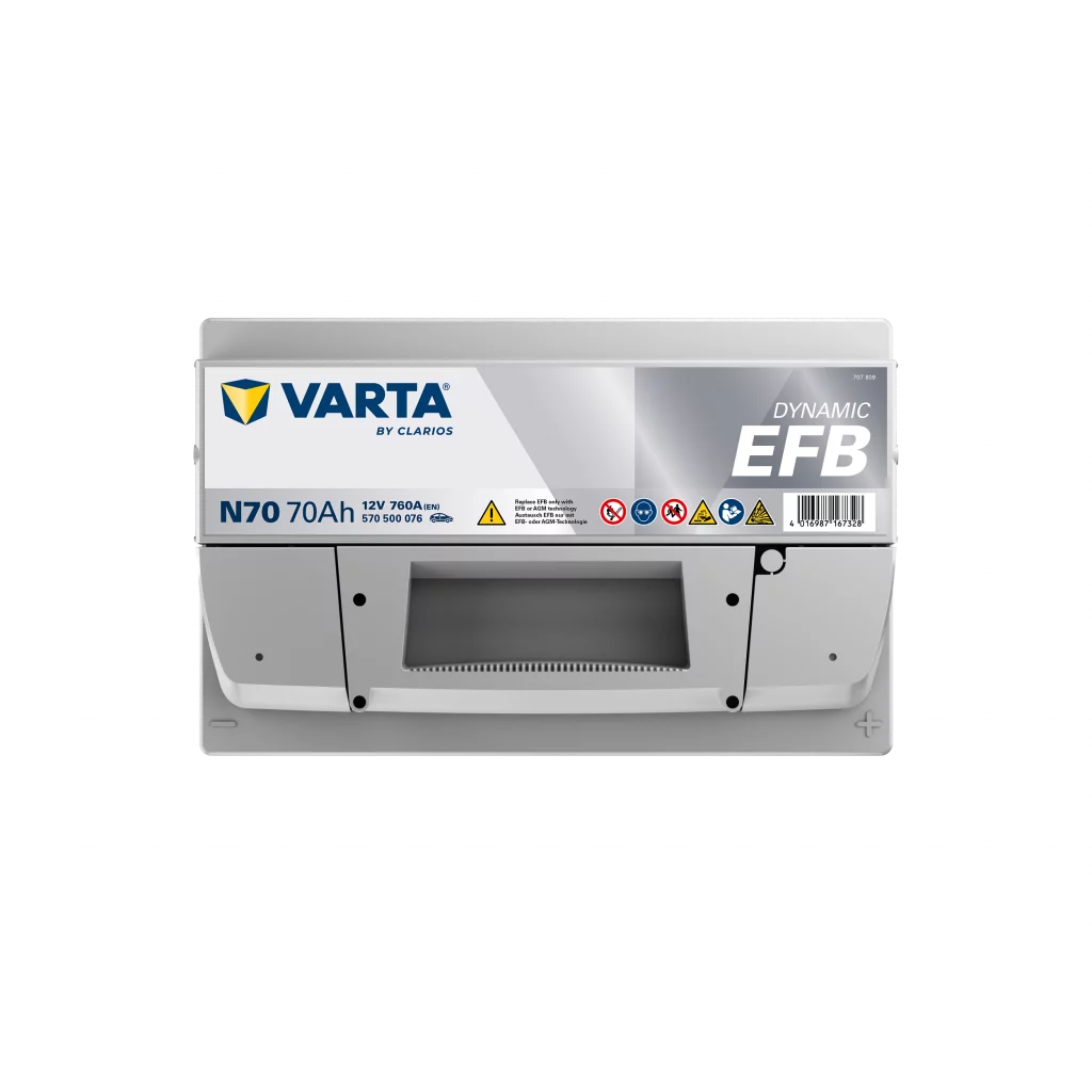 VARTA N70 Dynamic EFB Batteri 12V 70AH 760CCA (278x175x190/190mm) +höger