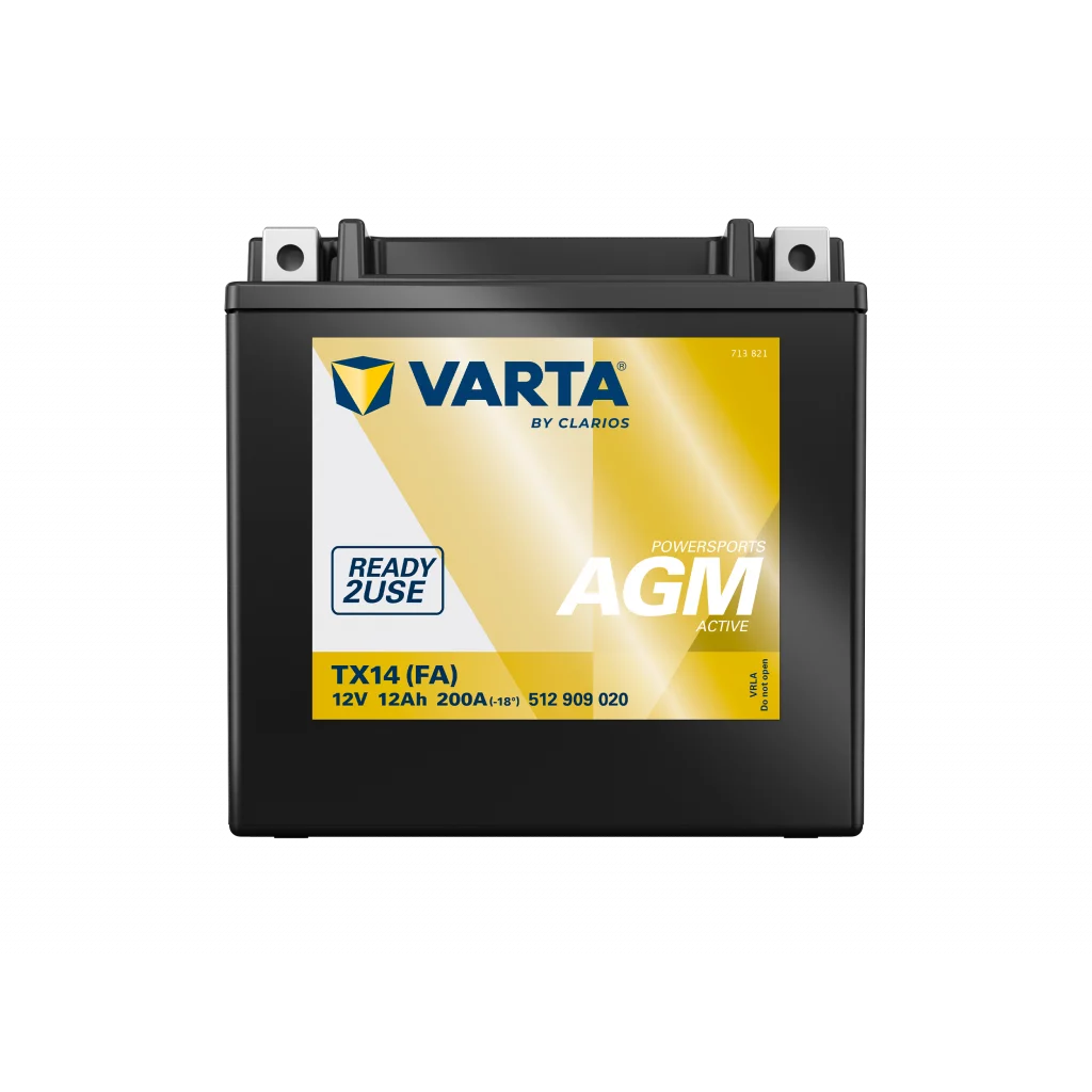 VARTA AGM MC Batteri 12V 12AH 200CCA (150x87x146mm) +vänster TX14 (FA)