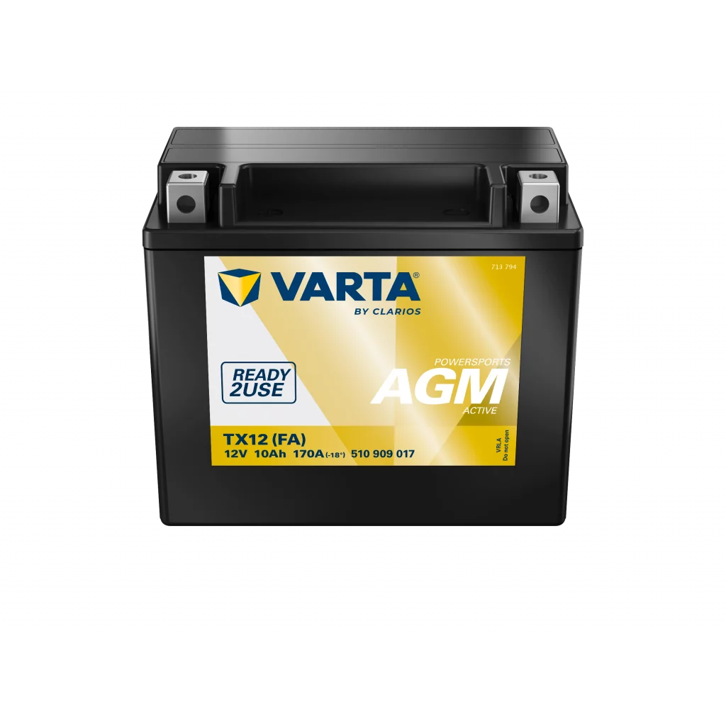 VARTA AGM MC Batteri 12V 10AH 170CCA (150x87x130mm) +vänster TX12 (FA)