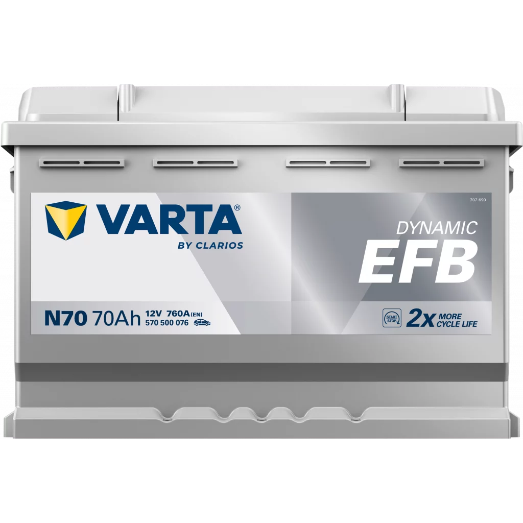 VARTA N70 Dynamic EFB Batteri 12V 70AH 760CCA (278x175x190/190mm) +höger