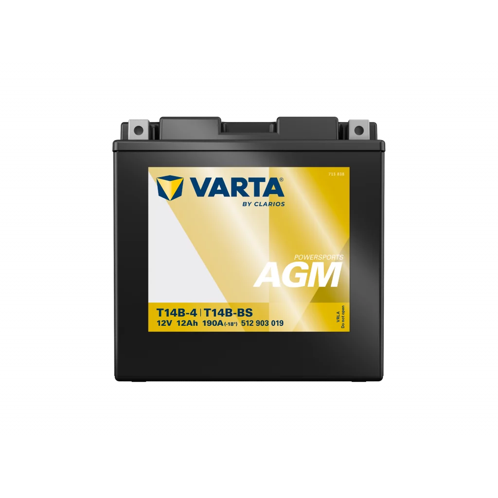 VARTA AGM MC Batteri 12V 12AH 190CCA (152x70x150mm) +vänster T14B-BS