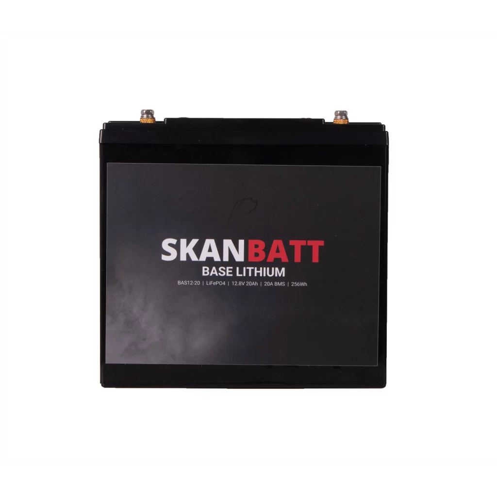 SKANBATT Base Lithium - 12V 20Ah 20A BMS - 180x75x165mm - 3 Års garanti