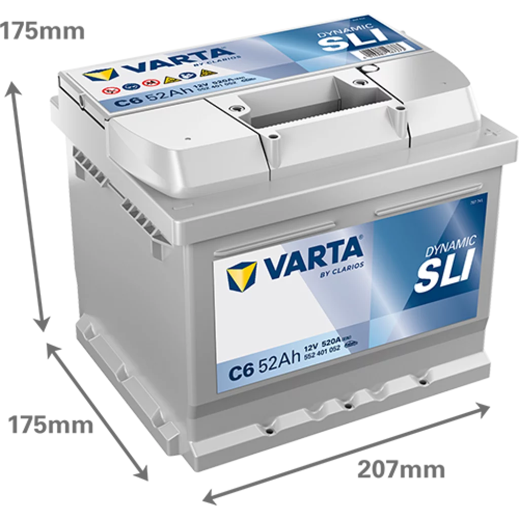 VARTA C6 DYNAMIC SLI Batteri 12V 52AH 520CCA (207x175x175/175) +höger