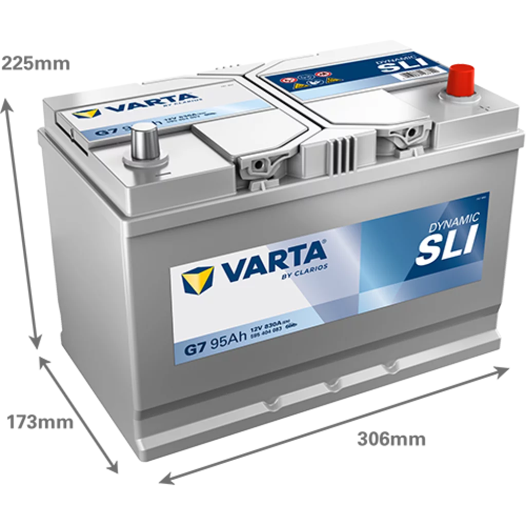 VARTA G7 Startbatteri DYNAMIC SLI 12V 95AH 830CCA (306x173x200/225mm) +höger