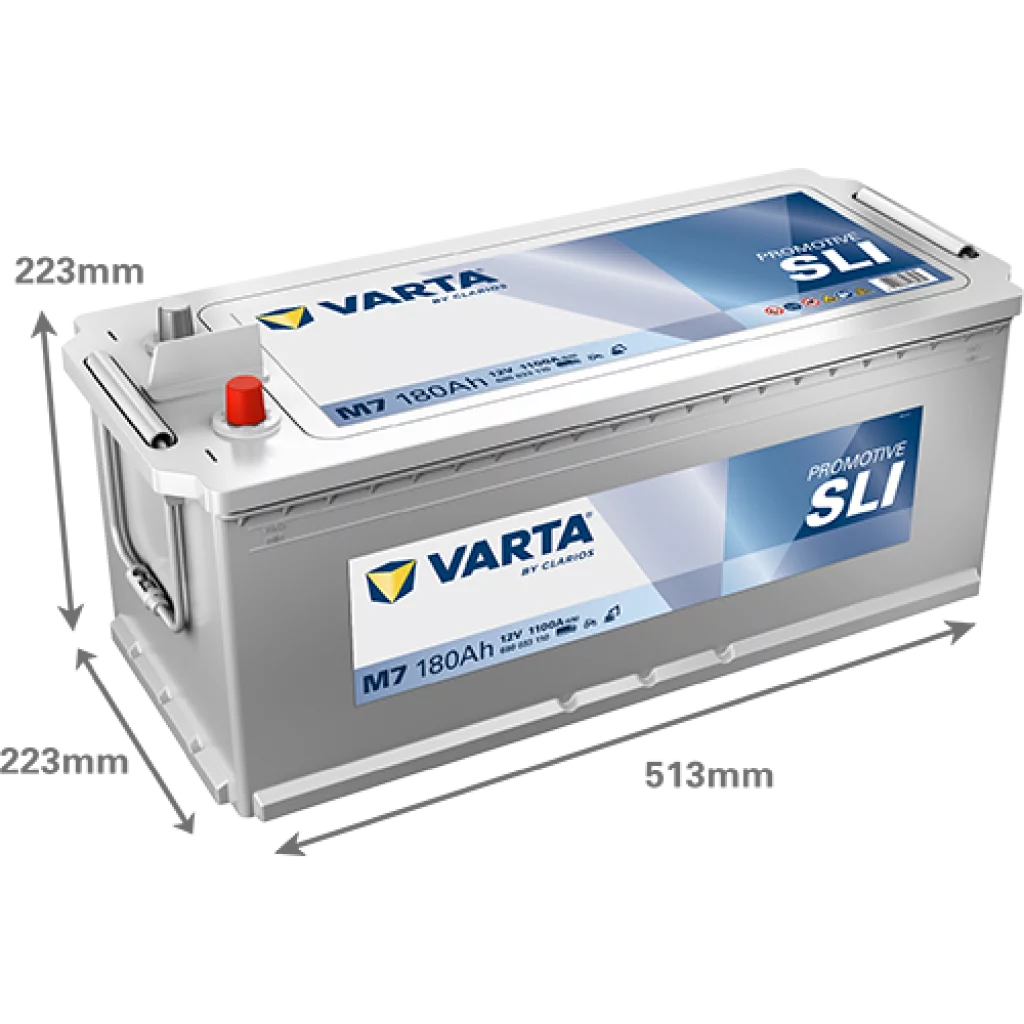 VARTA M7 PROMOTIVE SLI Batteri 12V 180AH 1100CCA (513x223x200/223mm) +höger