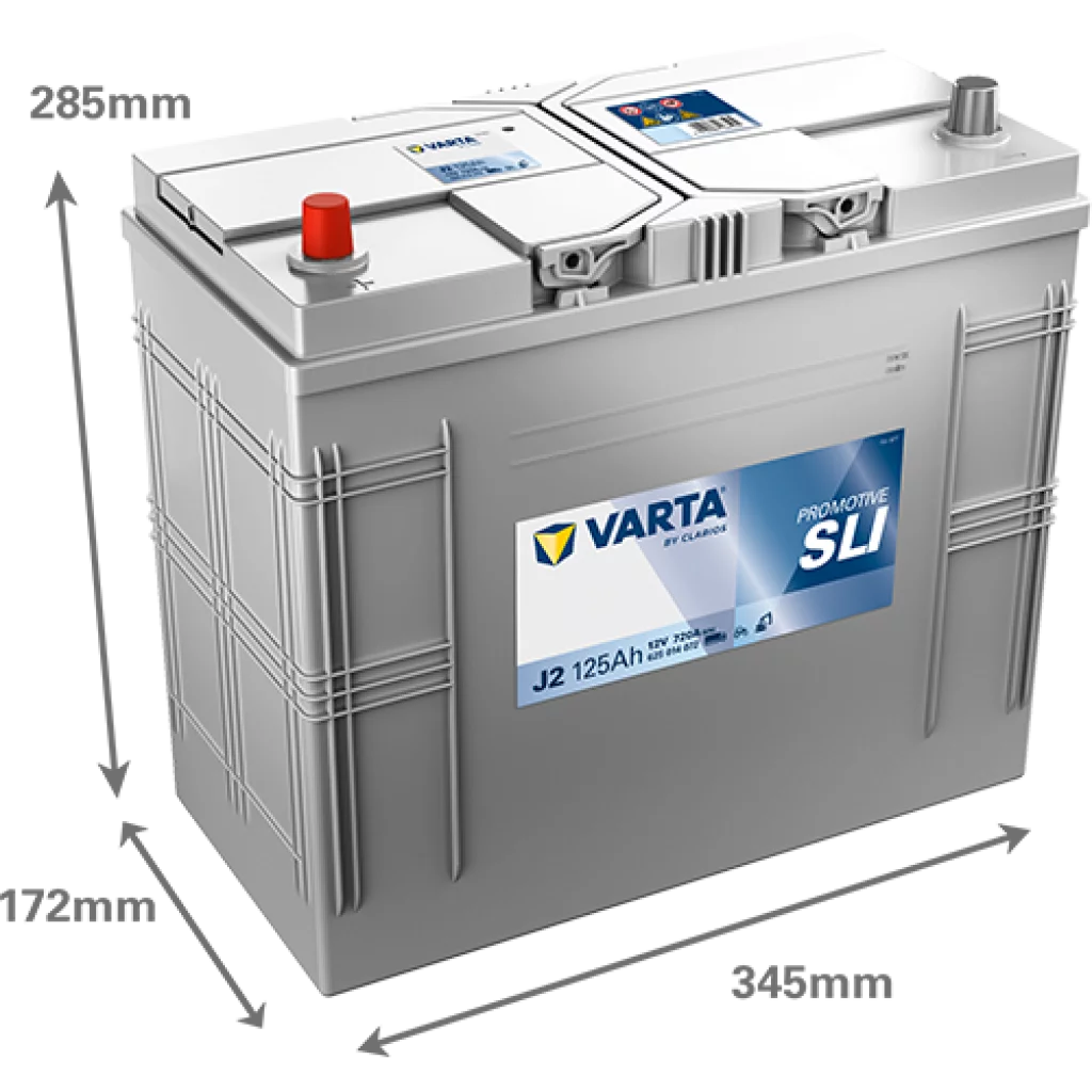VARTA J2 PROMOTIVE SLI Batteri 12V 125AH 720CCA (349x175x270/290mm) +vänster