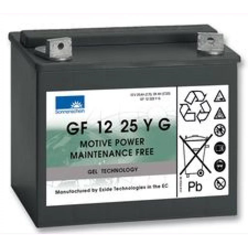 SONNENSCHEIN GEL Batteri 12V 25AH (197x132x180mm) +vänster