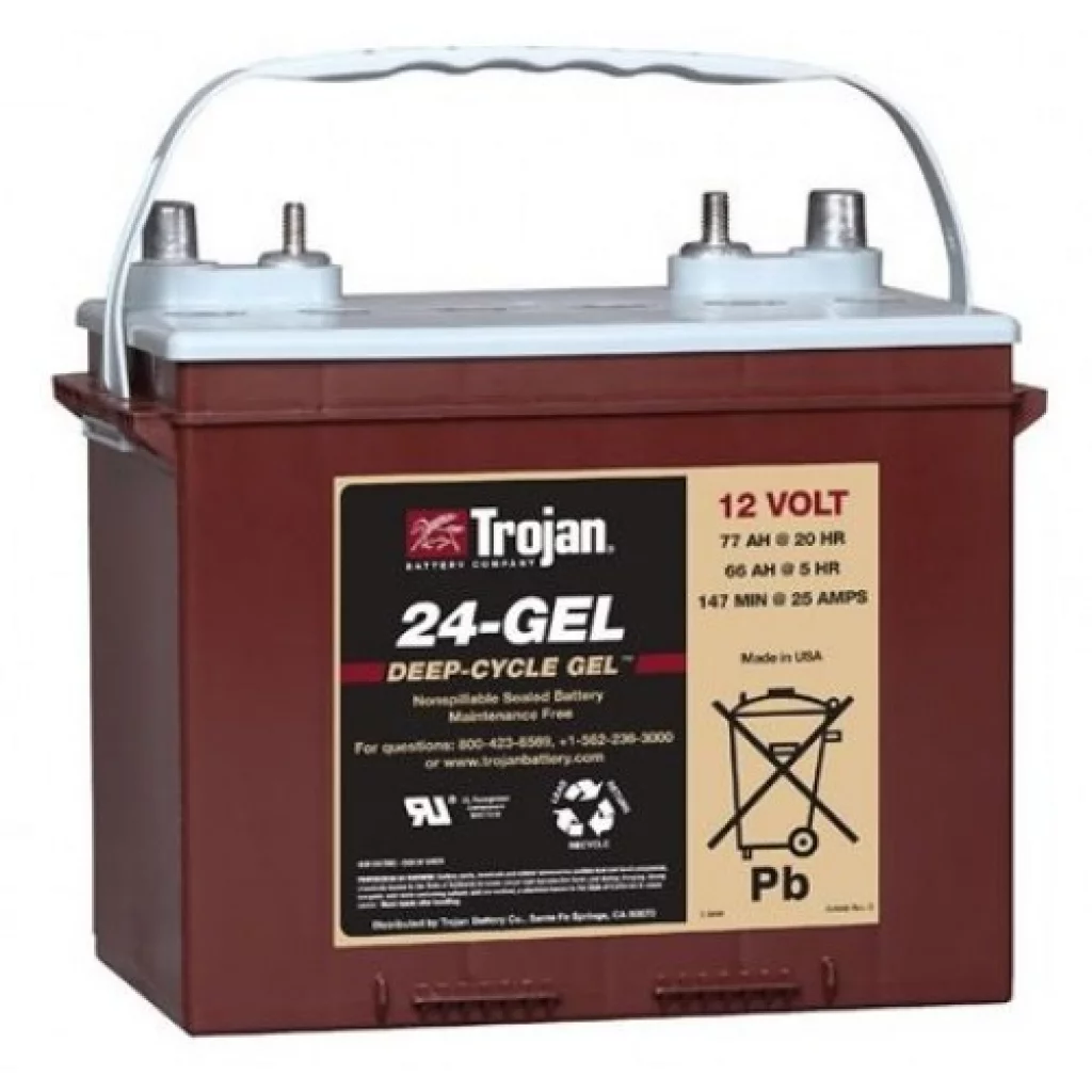 TROJAN GEL Deep Cycle Traktionsbatteri 12V 77Ah (277x168x235mm) +vänster