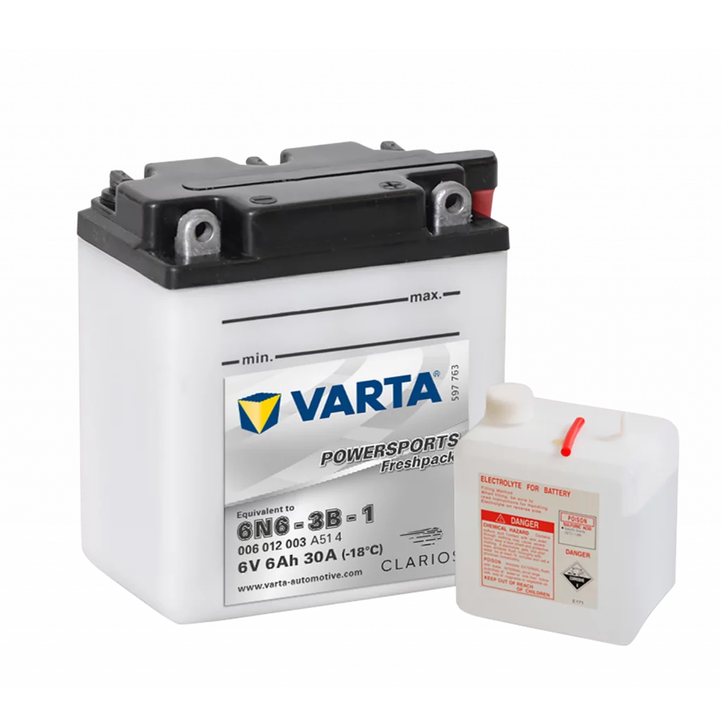 VARTA MC Batteri 6V 6AH 30CCA (100x57x110mm) +höger 6N6-3B-1