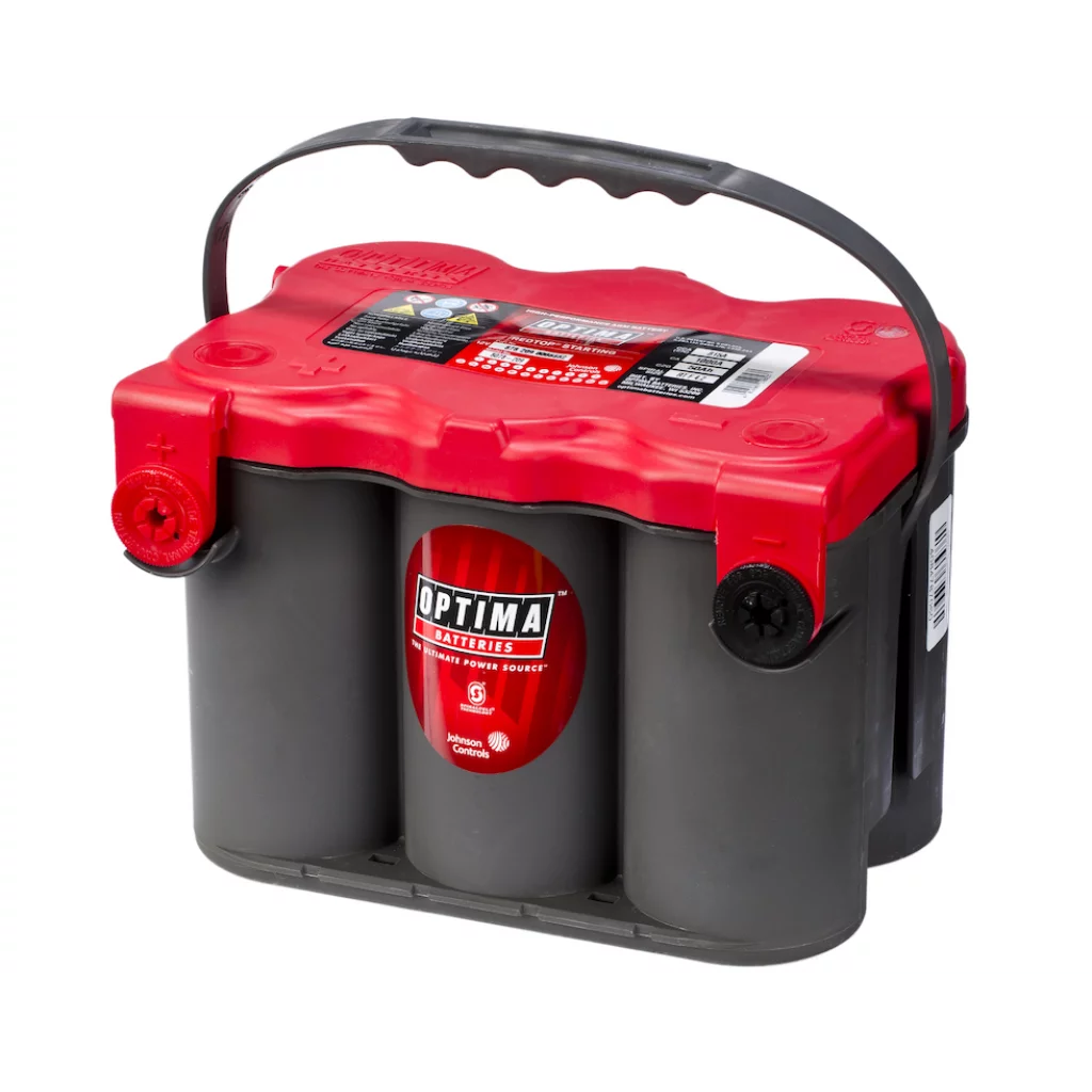 OPTIMA AGM Red Top 12V 50AH 815CCA (254x185x184mm) +venstre 8078-209