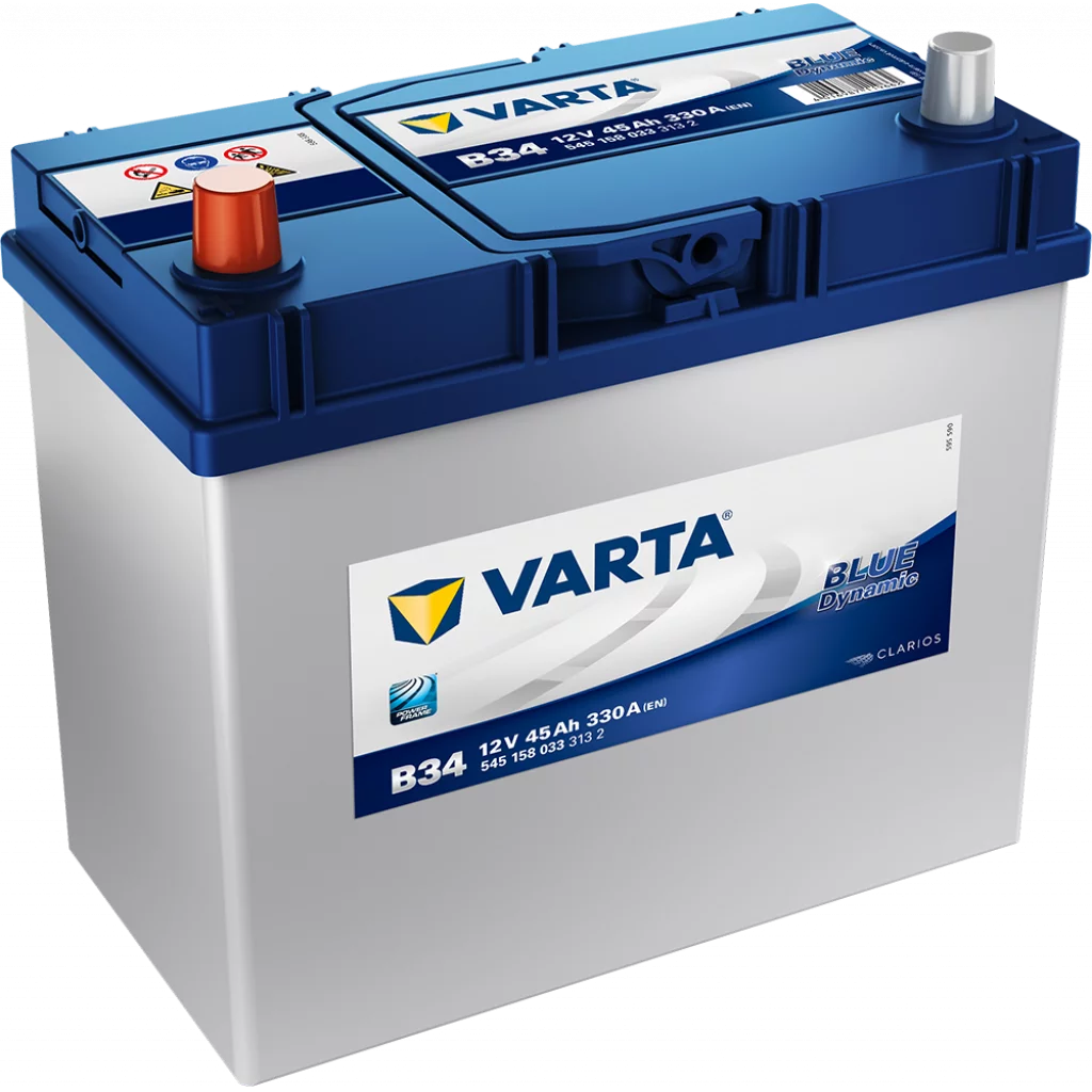VARTA B34 Blue Dynamic Batteri 12V 45AH 330CCA (238x129x200/227mm) +vänster