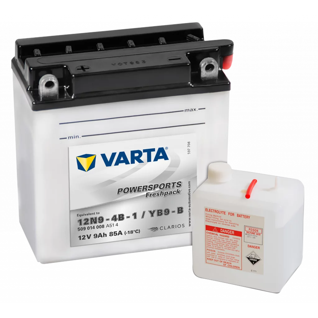 VARTA MC Batteri 12V 9AH 85CCA (136x76x134mm) +vänster YB9-B