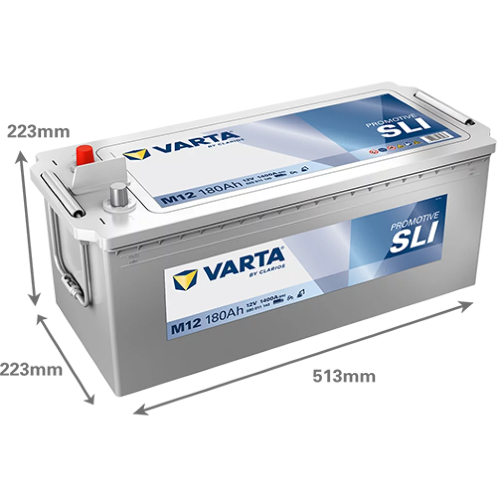 VARTA M12 PROMOTIVE SLI Batteri 12V 180Ah 1400CCA (513x223x223mm) +vänster