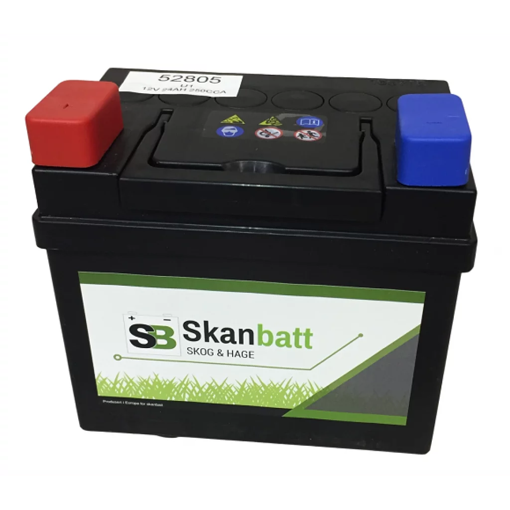 SKANBATT Gräsklipparbatteri 12V 28AH 240CCA (186x130x171mm) +vänster