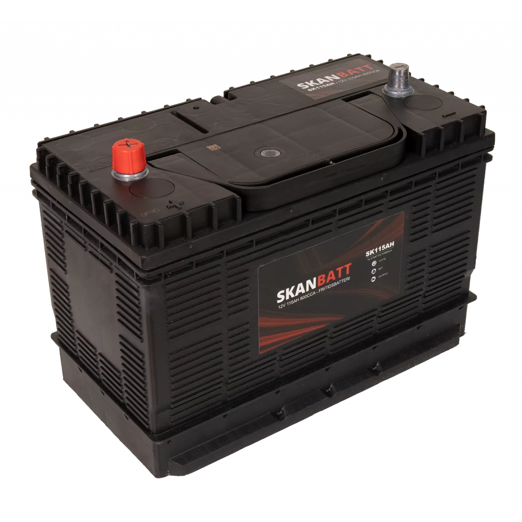 SKANBATT Fritidsbatteri 12V 115AH 800CCA (330x172x222/242mm) +midtstilt