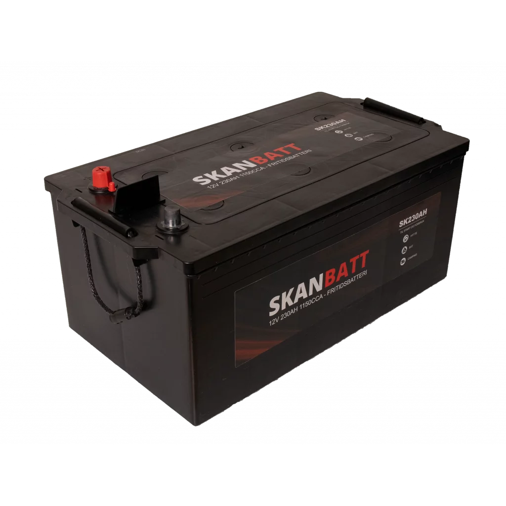 SKANBATT Fritidsbatteri 12V 230AH 1150CCA (513x276x210/242mm) +vänster