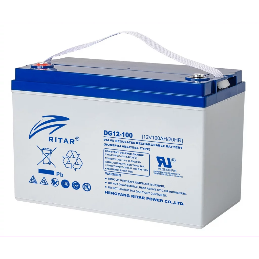 RITAR GEL Deep Cycle Batteri 12V 100AH (328x169x222mm) +vänster