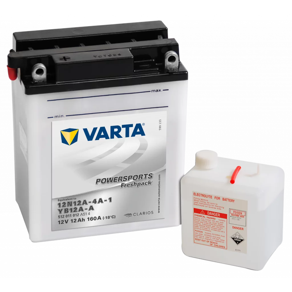 VARTA MC Batteri 12V 12AH 160CCA (136x82x161mm) +vänster YB12A-A