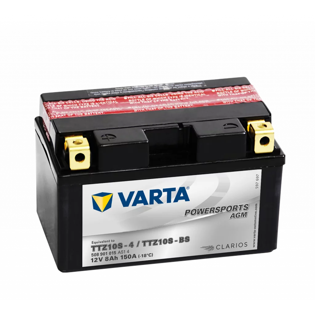 VARTA AGM MC Batteri 12V 8AH 150CCA (150x87x93mm) +vänster TTZ10S-BS