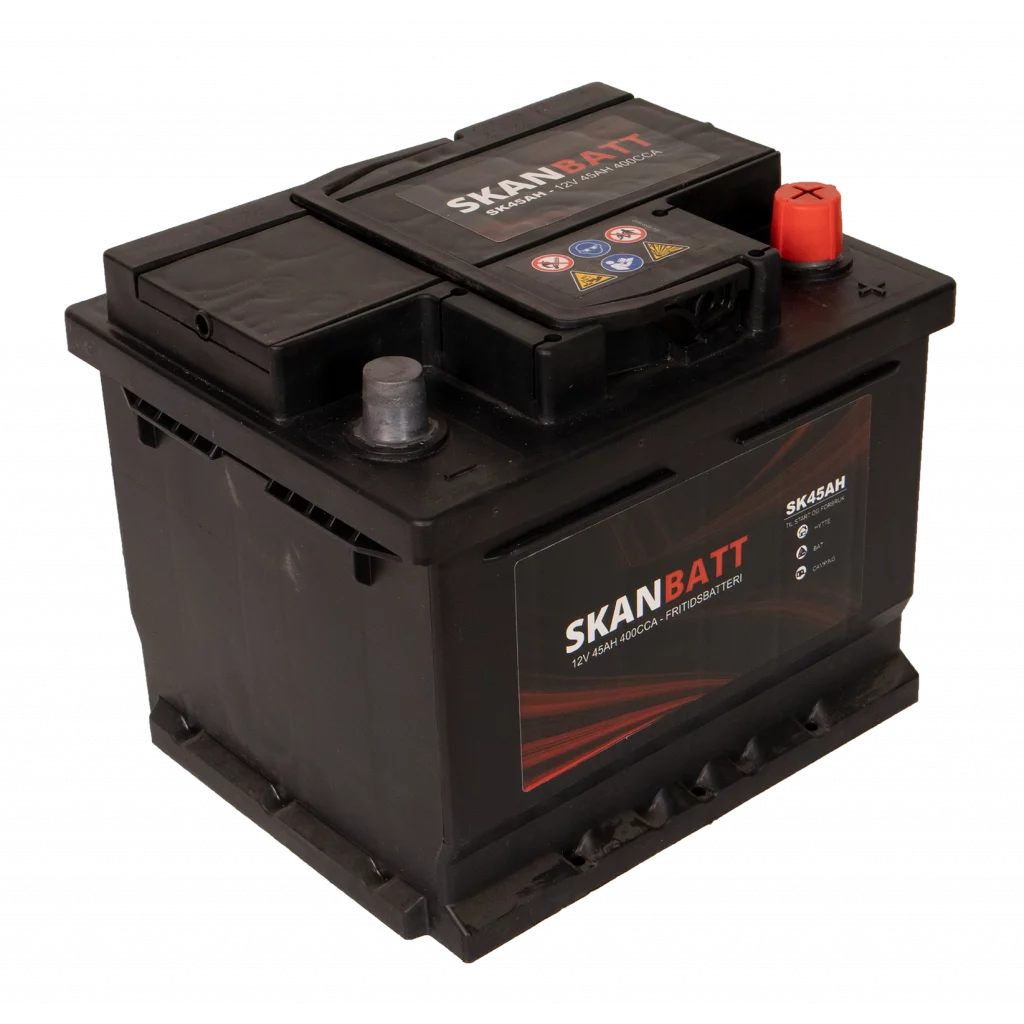 SKANBATT Fritidsbatteri 12V 45AH 400CCA (207x175x175/175mm) +höger