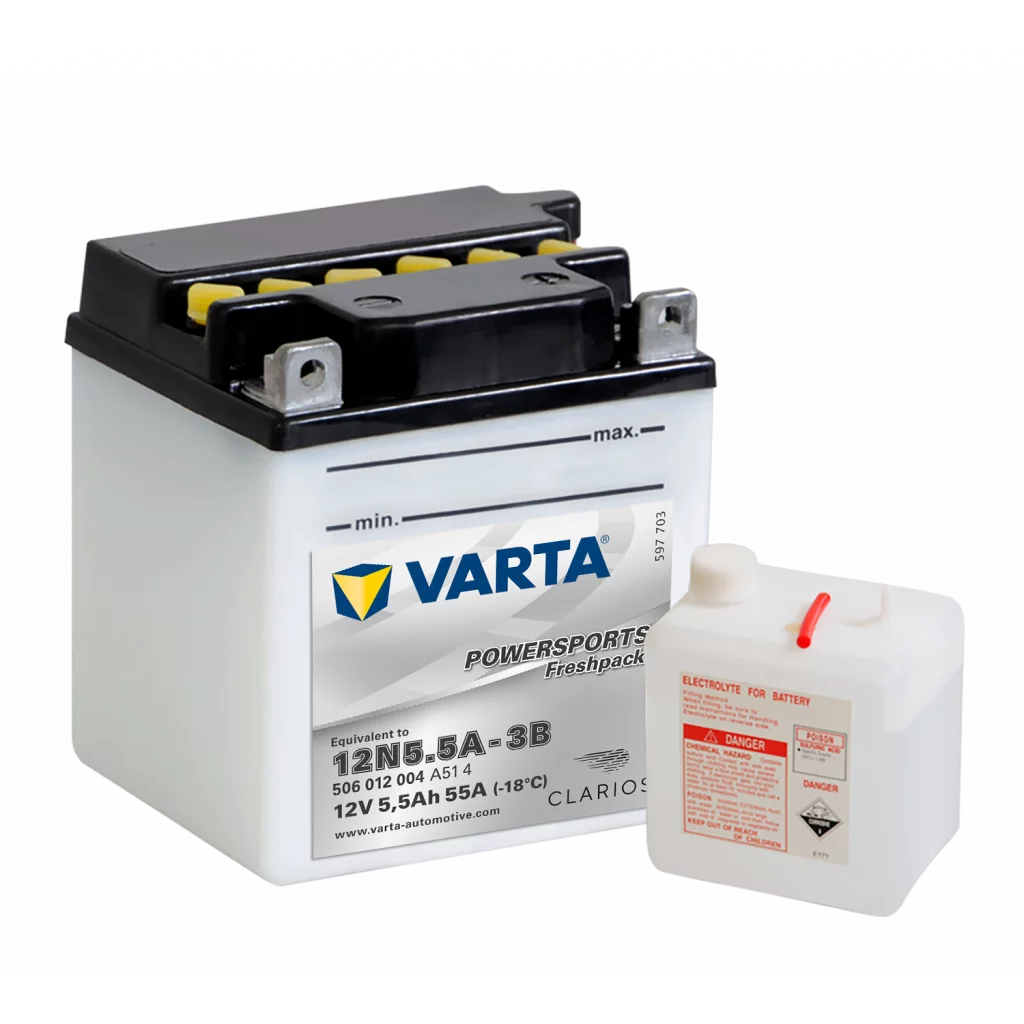 VARTA MC Batteri 12V 5,5AH 58CCA (103x90x114mm) +höger 12N5,5A-3B