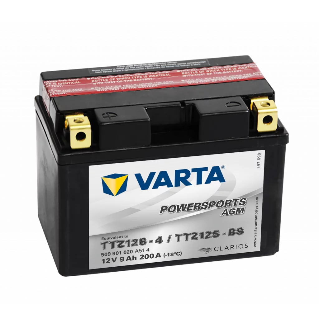 VARTA AGM MC Batteri 12V 9AH 200CCA (150x87x110mm) +vänster TTZ12S-BS