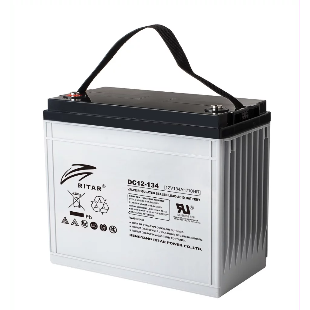 RITAR AGM Deep Cycle Batteri 12V 134AH C10 (340x173x280mm) +vänster