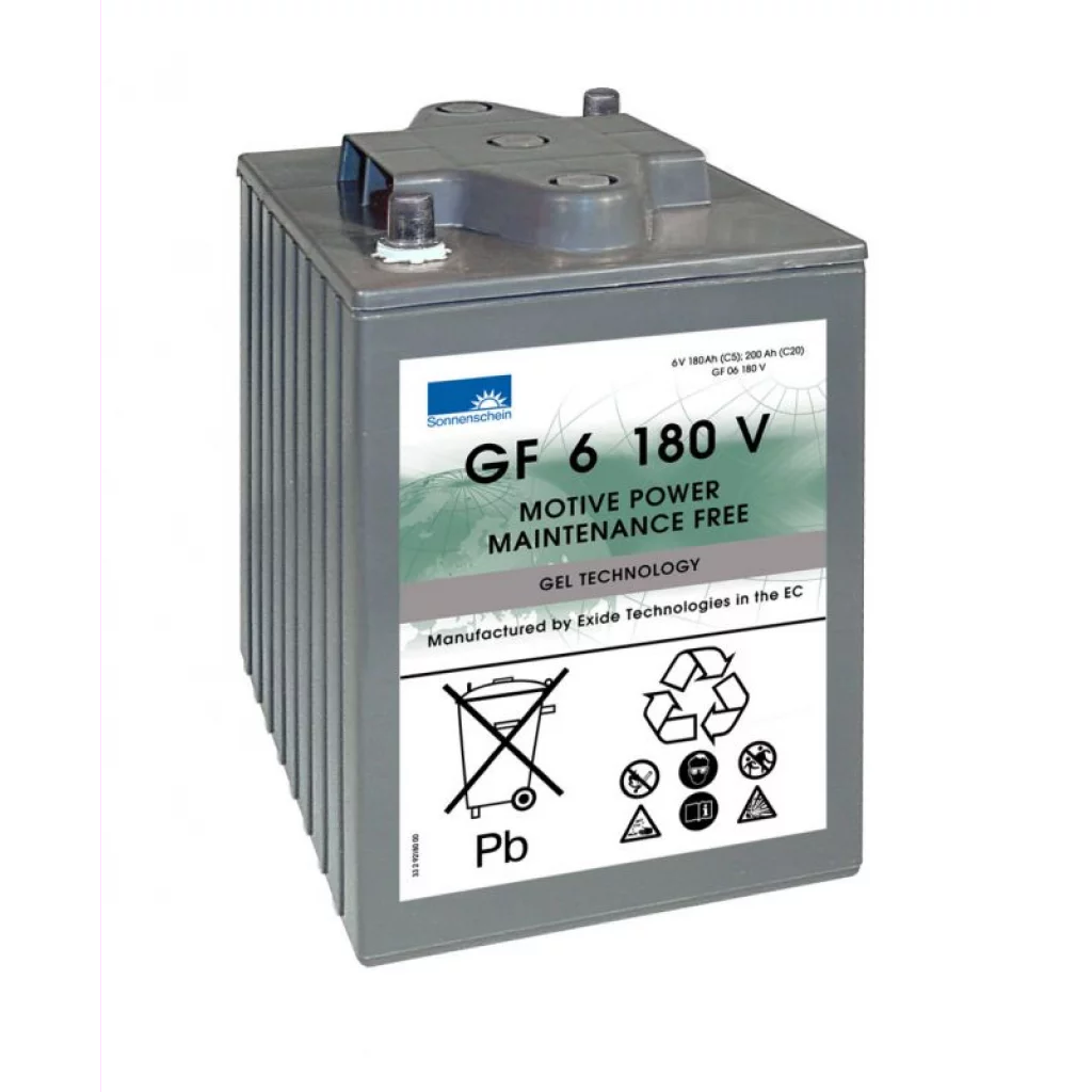 SONNENSCHEIN GEL Batteri 6V 180AH (246x192x275mm) +diagonalt