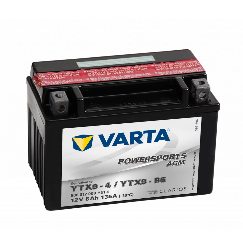 VARTA MC Batteri 12V 8AH 135CCA (152x88x106mm) +vänster YTX9-BS