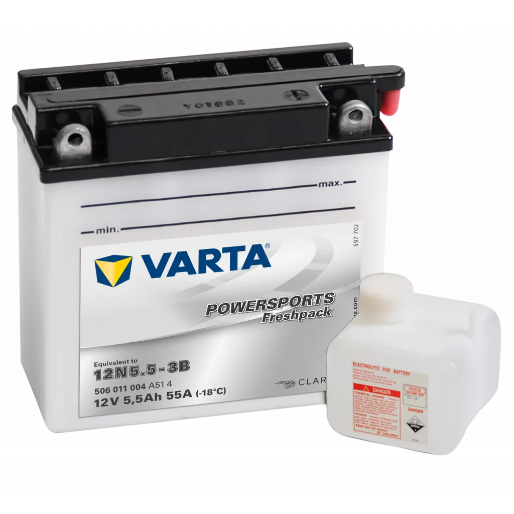VARTA MC Batteri 12V 5,5AH 55CCA (136x61x131mm) +höger 12N5,5-3B