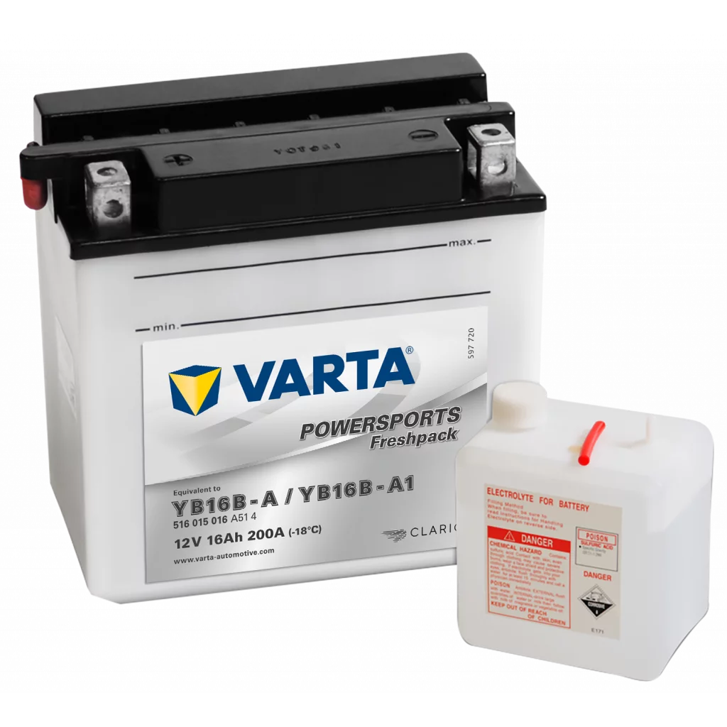 VARTA MC Batteri 12V 16AH 200CCA (160x90x161mm) +vänster YB16B-A