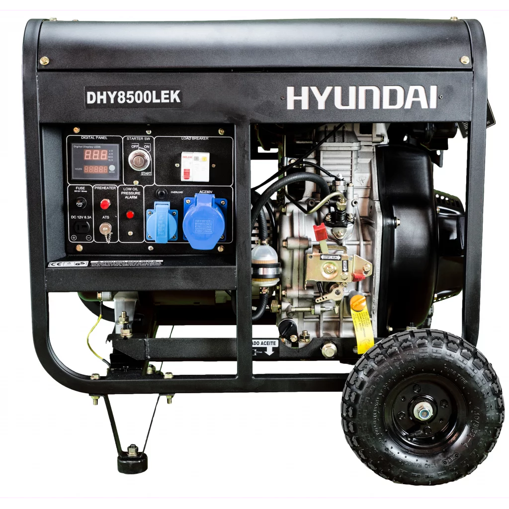 HYUNDAI DHY8500LEK Strømaggregat 6500W - Elektrisk start - Diesel