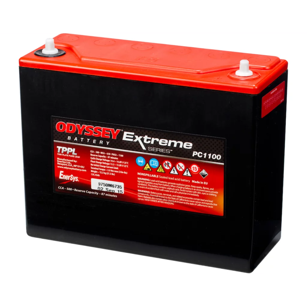 ODYSSEY PC1100 AGM Batteri 12V 45AH 500CCA (250x97x206mm) +höger