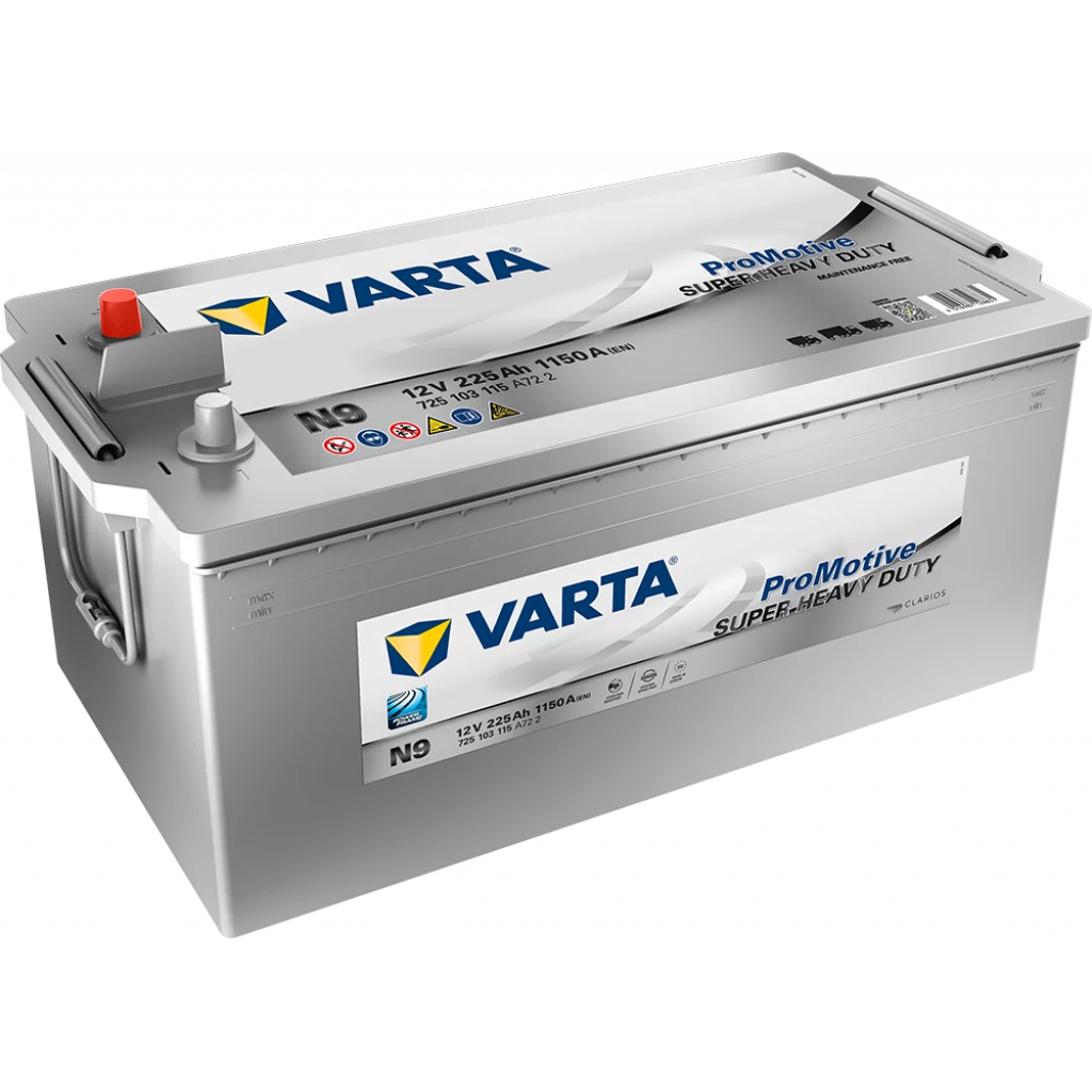 VARTA N9 Promotive SHD Batteri 12V 225AH 1150CCA (518x276x210/242mm) +vänster