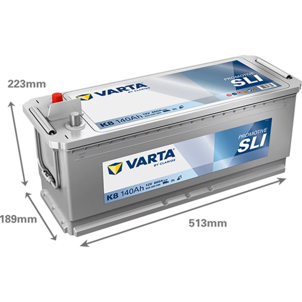 VARTA K8 Promotive SLI Batteri 12V 140AH 800CCA (513x189x203/223mm) +vänster