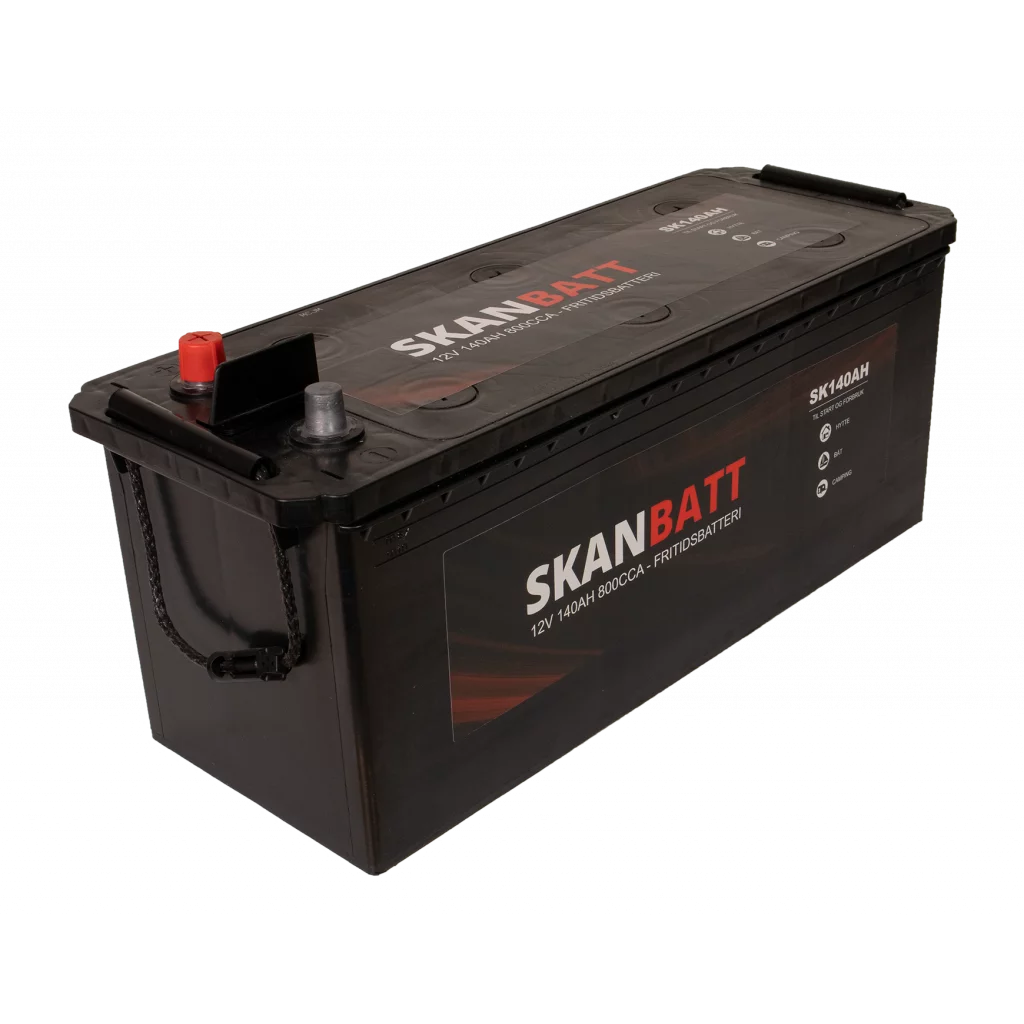 SKANBATT Fritidsbatteri 12V 140AH 800CCA (513x189x203/223mm) +venstre
