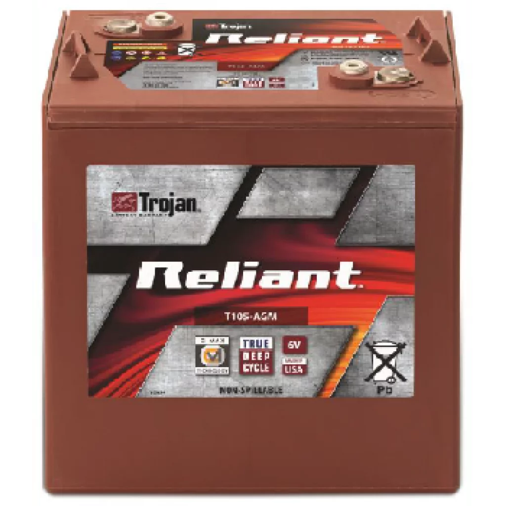 TROJAN AGM Deep Cycle Traktionsbatteri 6V 217AH (262x179x273mm) +diagonalt